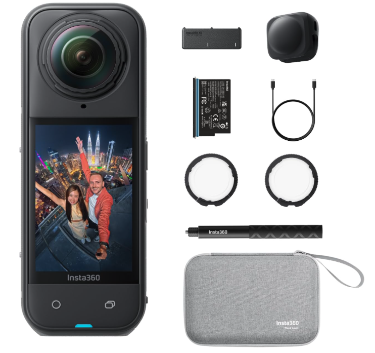 Insta360 X5 Essentials Bundle - Waterproof 8K 360° Action Camera, Leading Low Light, Invisible Selfie Stick Effect, Rugged and Replaceable Lens, 3-Hour Battery, Built-in Wind Guard